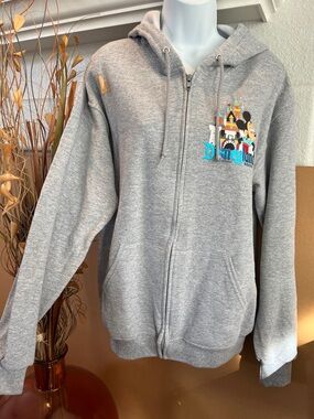 Disneyland Resort Mickey Castle Grey Zip-Up Hoodie NWOT